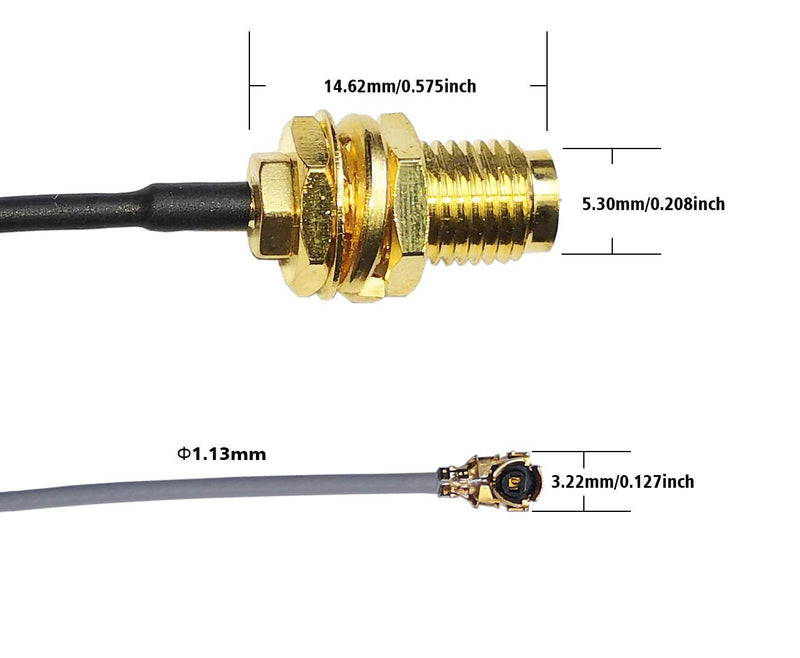 UFL to SMA Mini PCI U.FL to RP-SMA Female Ipex Connector Pigtail WiFi Antenna Extension Cable (6 inch (2 Pcs)) 6 inch (2 Pcs) - LeoForward Australia