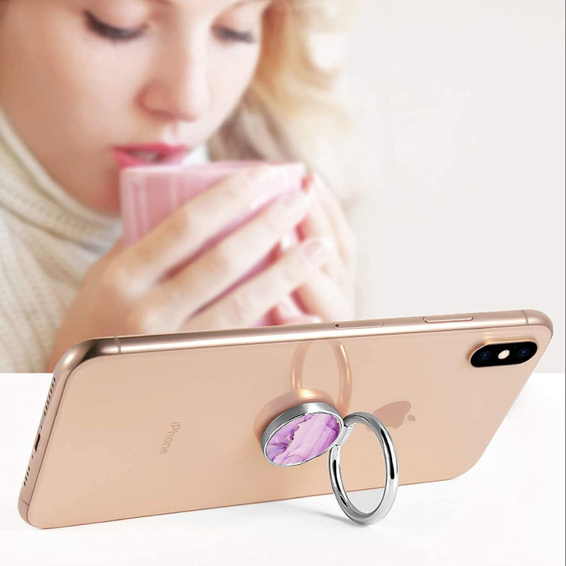  [AUSTRALIA] - XIWATSD Cell Phone Ring Holder Finger Stand, Marble Romantic Purple Kickstand,360° Rotation Metal Ring Grip for Magnetic Car Mount, Compatible with iPhone 12/11 Pro Max/SE 2020 and Other Smartphones Blue Butterfly