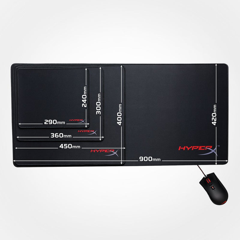 HyperX FURY S - Pro Gaming Mouse Pad, Cloth Surface Optimized for Precision, Stitched Anti-Fray Edges, Large 450x400x4mm Black - LeoForward Australia