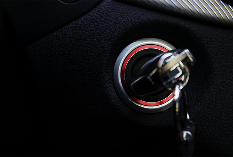 JessicaAlba Aluminum Car Engine Start Stop Ignition Key Ring Car Auto Interior Decoration for Mercedes Benz AMG Glk Ml Gl Cla Gla CLS Red Color 1Pc - LeoForward Australia
