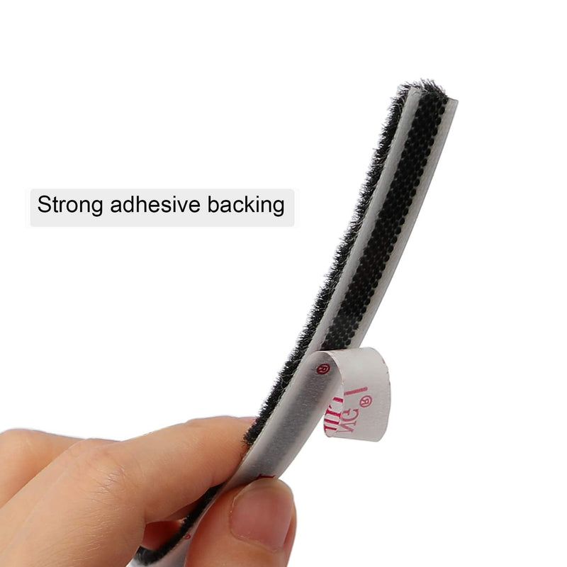  [AUSTRALIA] - TORRAMI Adhesive Brush Seal Weather Stripping 11/32 inch x 3/16 inch x 16 ft, Dustproof Soundproof Windproof for Windows Bottom and Frame,Sliding Doors Frame,Wardrobe, Black