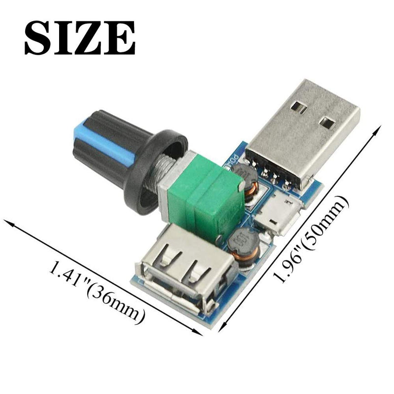 USB Fan Speed Controller, DC 5V Stepless Mini USB Fan Governor DC 4-12V to 2.5-8V 5W Regulator Speed Control Knob with Switch(3PCS) - LeoForward Australia