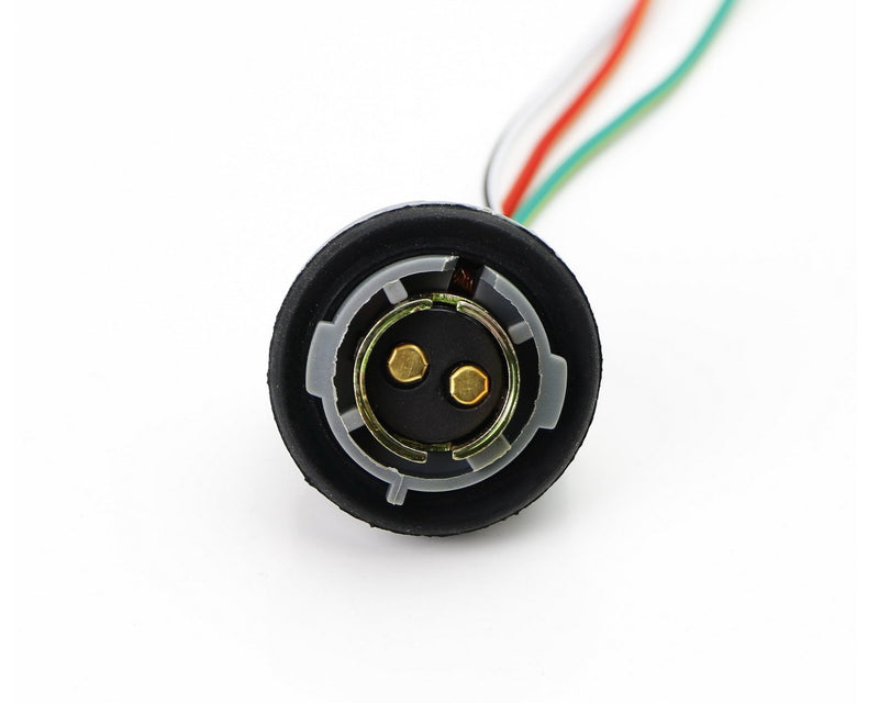  [AUSTRALIA] - iJDMTOY (2) 1157 2057 2357 7528 Metal Socket/Base w/ Pigtail Wiring Harness Compatible With Turn Signal, Brake/Tail Lights or LED Bulbs Retrofit, etc