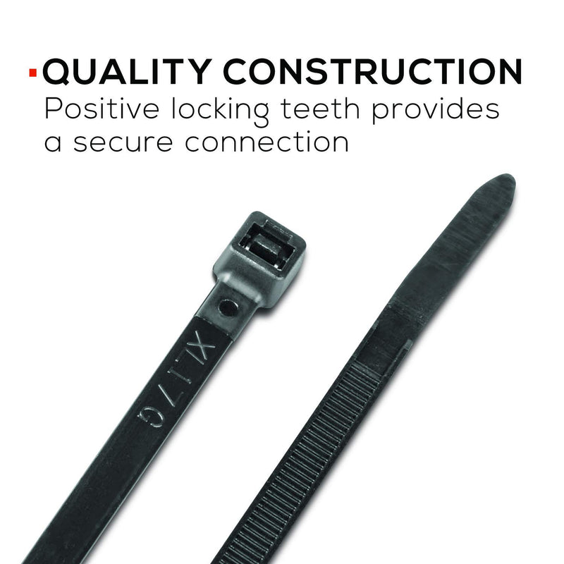  [AUSTRALIA] - TR Industrial Multi-Purpose UV Resistant Black Cable Ties, 8 inches, 100 Pack 8"