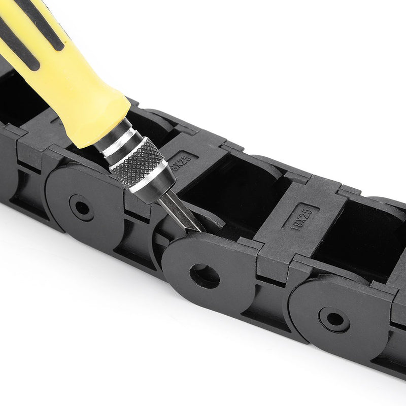  [AUSTRALIA] - uxcell R38 18mm x 25mm Plastic Semi Closed Cable Wire Carrier Drag Chain 1M Length Black