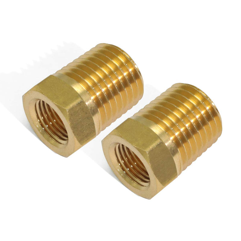  [AUSTRALIA] - KOOTANS 4pcs Heavy Duty 1/4 NPT Male Thread to 1/8 NPT Female Thread Brass Reducer Hex Bushing Brass Fitting Pipe Hose Tube Adapter Convert 1/4 x 1/8 NPT (O.D x I.D: 1/2'' x 3/8'')