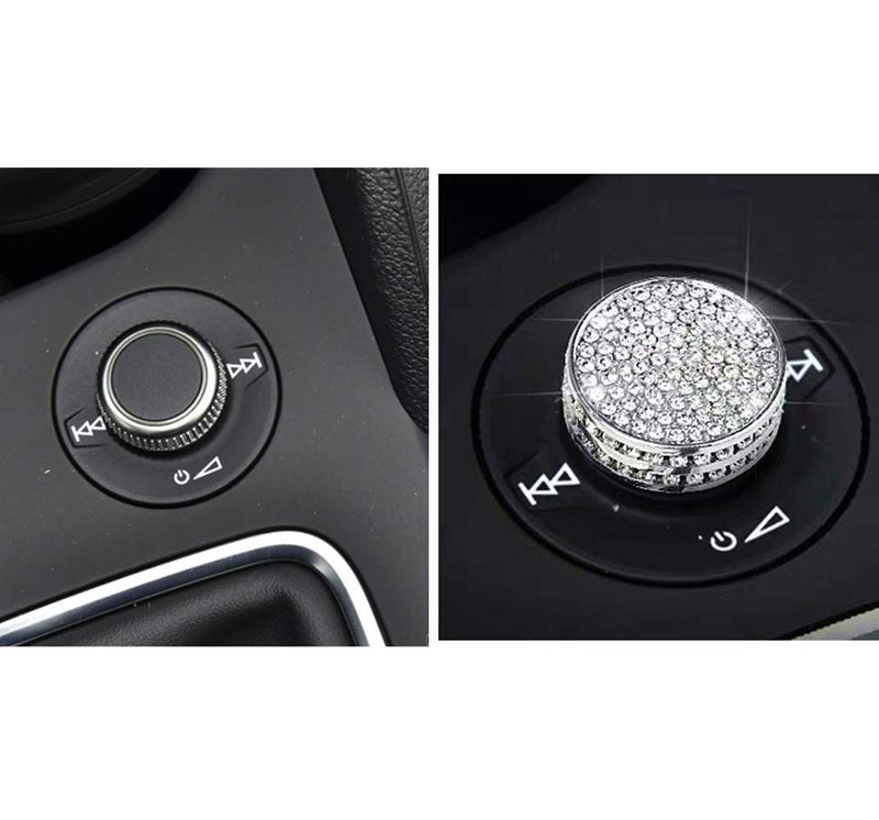 Bling Knob Cover for Audi A3 A4 A5 Q2 Q3 S Series Volume Audio Control knob Rhinestones Decorative Cover Decal Cover Women's Accessories - LeoForward Australia