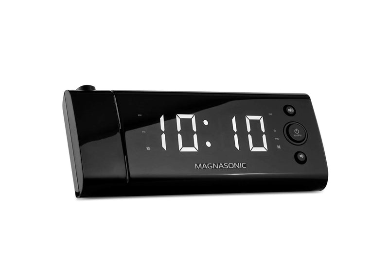 Magnasonic USB Charging Alarm Clock Radio with Time Projection, Battery Backup, Auto Time Set, Dual Alarm, 1.2" LED Display for Smartphones & Tablets (EAAC475W) White Led - LeoForward Australia