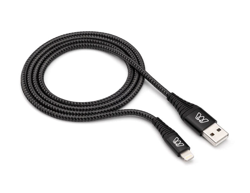  [AUSTRALIA] - Sewell MOS Strike Lightning Cable, 6ft Two Pack, Ultra Durable Braided Nylon Fiber Jacket, Tangle Resistant, MFI Certified,Gray,SW-33122-06-2