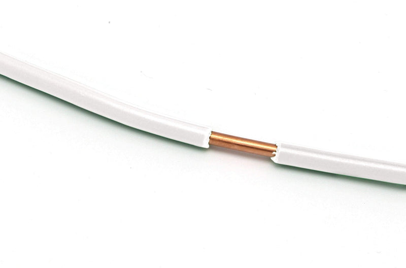  [AUSTRALIA] - 50 Feet (15 Meter) - Insulated Solid Copper THHN/THWN Wire - 14 AWG, Wire is Made in The USA, Residential, Commerical, Industrial, Grounding, Electrical Rated for 600 Volts - in White 50 Feet (15 Meter)