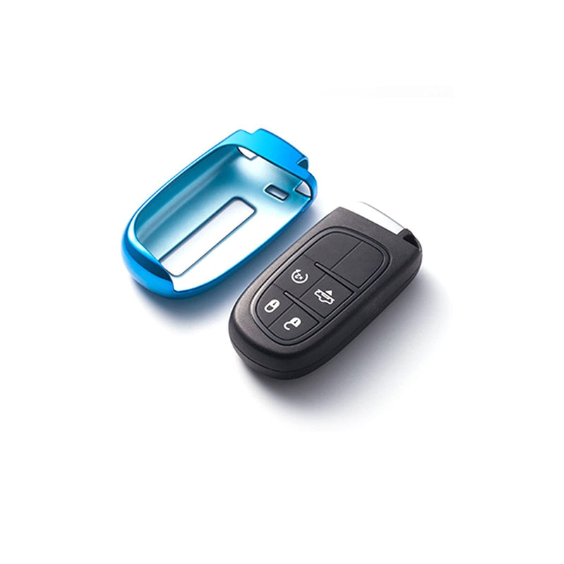  [AUSTRALIA] - Xotic Tech Blue Soft TPU Smart Remote Key Cover Keyless FOB Shell Case for Jeep Chrysler Dodge Remote Key