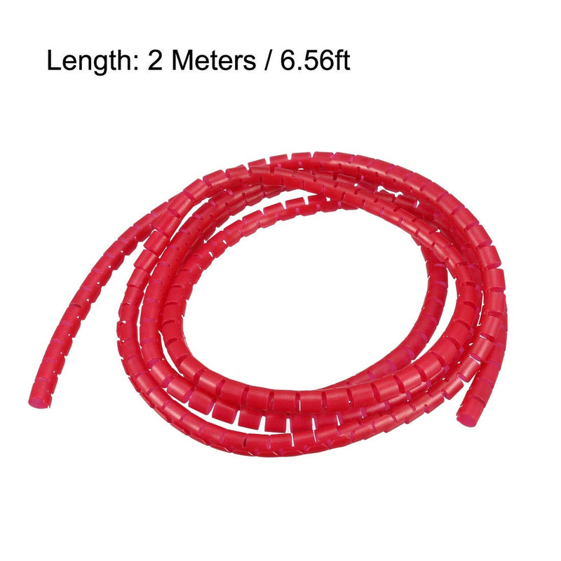  [AUSTRALIA] - uxcell Flexible Spiral Tube Wrap Cable Management Sleeve 7mm x 8mm Computer Wire Manage Cord 2 Meters Length Red