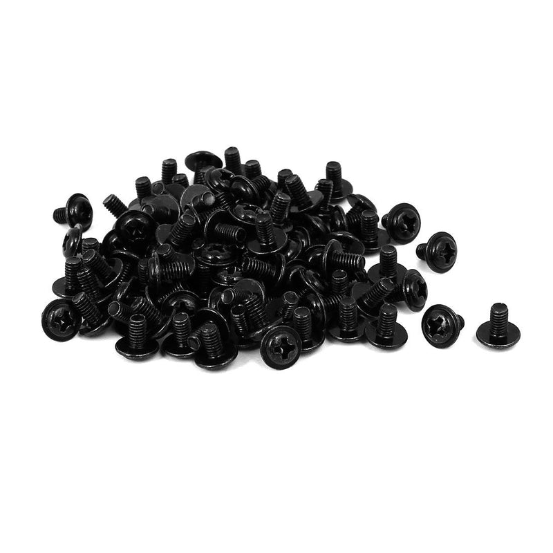  [AUSTRALIA] - uxcell Computer PC Case PWM3 x 5mm Phillips Washer Motherboard Screw Black 100pcs