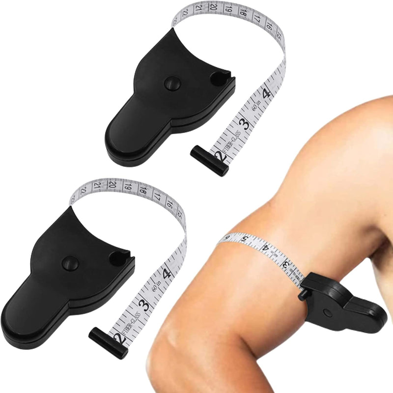  [AUSTRALIA] - Automatic Telescopic Tape Measure - 2 PCS Portable Body Measuring Tape Retractable Ruler Tool Caliper for Body Measurement: Waist, Hip, Bust, Arms, and More - Lock Pin and Push-Button Retract (White)