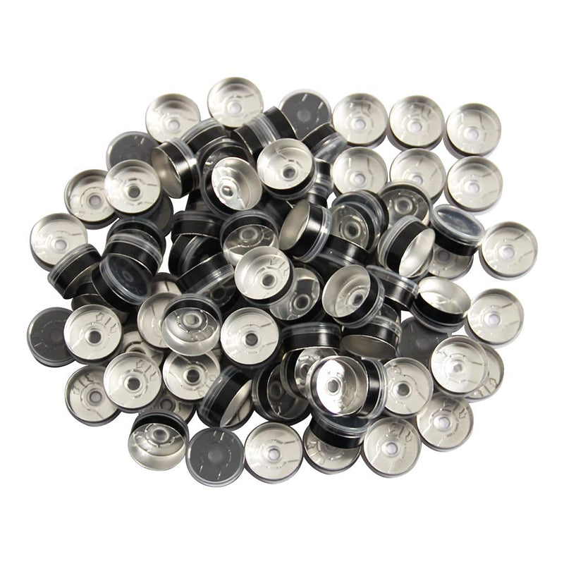 20mm Flip Off Caps-100 Pcs Aluminum-Plastic Black Flip Off Caps for Glass Vial - LeoForward Australia