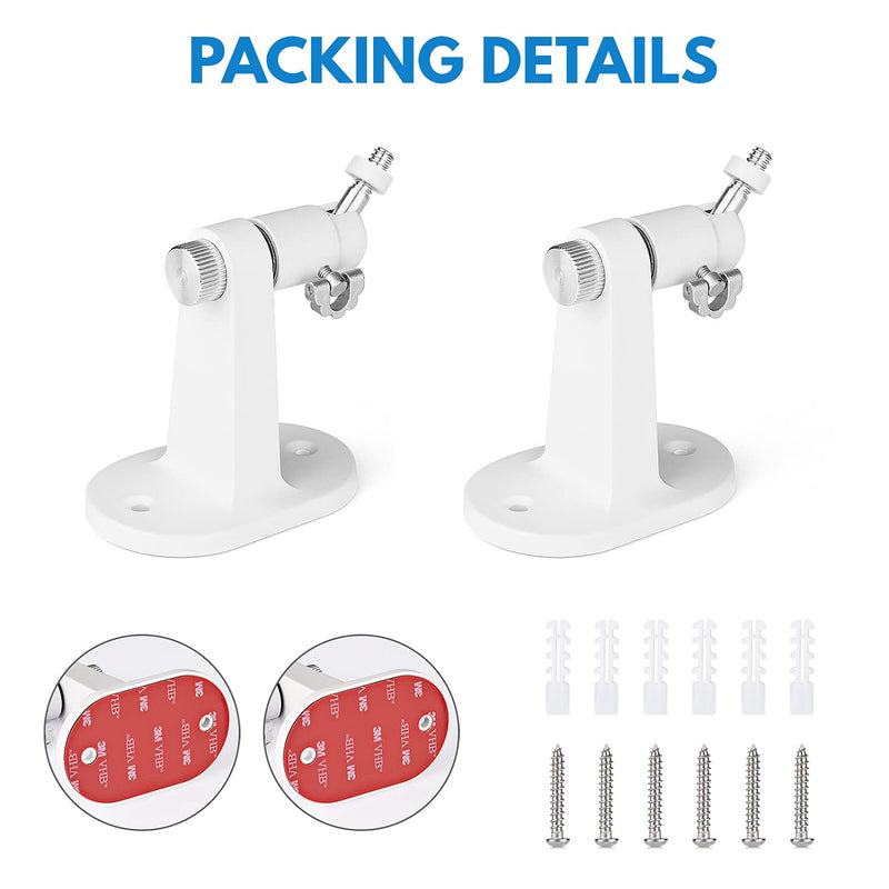  [AUSTRALIA] - 2Pack Adjustable Security Wall Mount Bracket for Ring Stick Up Cam & Ring Indoor Cam, Perfect View Angle for Your Ring Surveillance Camera - White