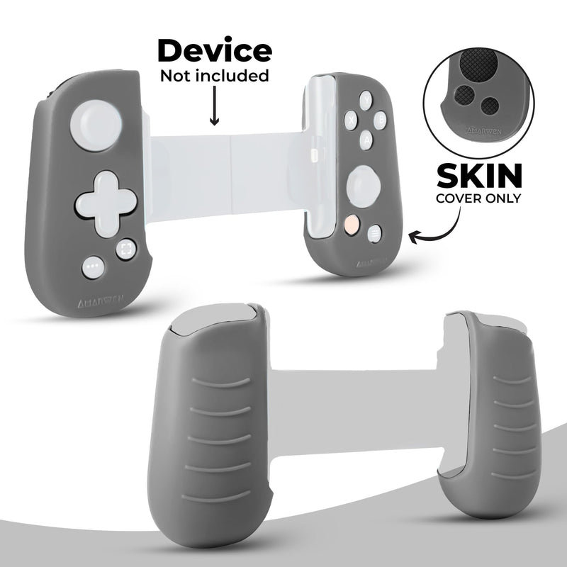  [AUSTRALIA] - AMARWEN Grip and Protection for Bacbone Controller: Silicone Case Skin Cover - Ergonomic Sleeve Slip Shell for Enhanced Gaming Experience with Strong Hold [for iPhone Version ONLY] Gray Grey