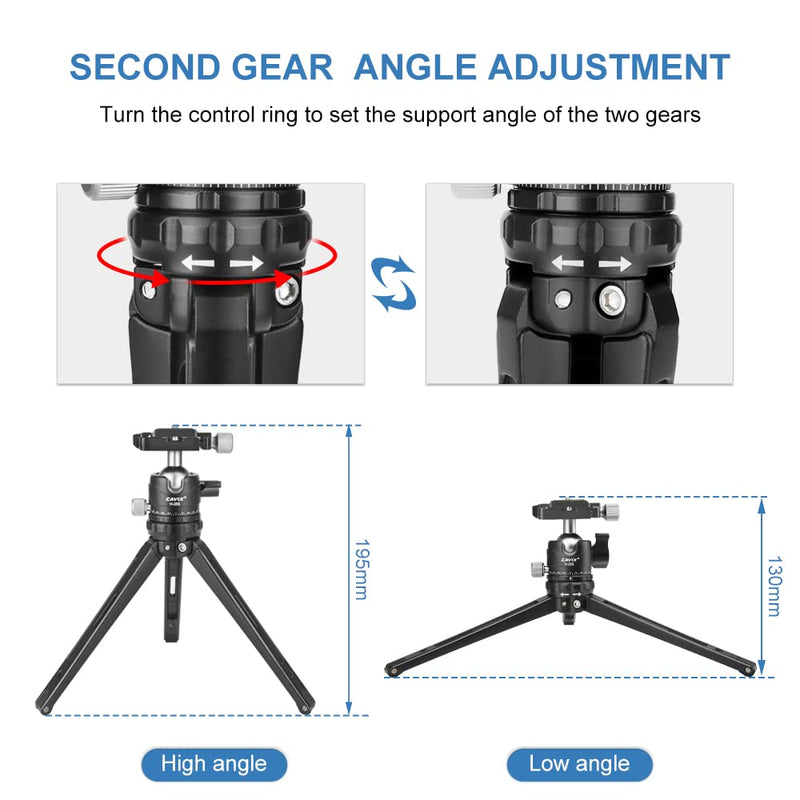  [AUSTRALIA] - Mini Tripod Stand, CAVIX LS-02 Camera Tabletop with 360 Degree Ball Head 1/4” Quick Release Plate for DSLR Camera