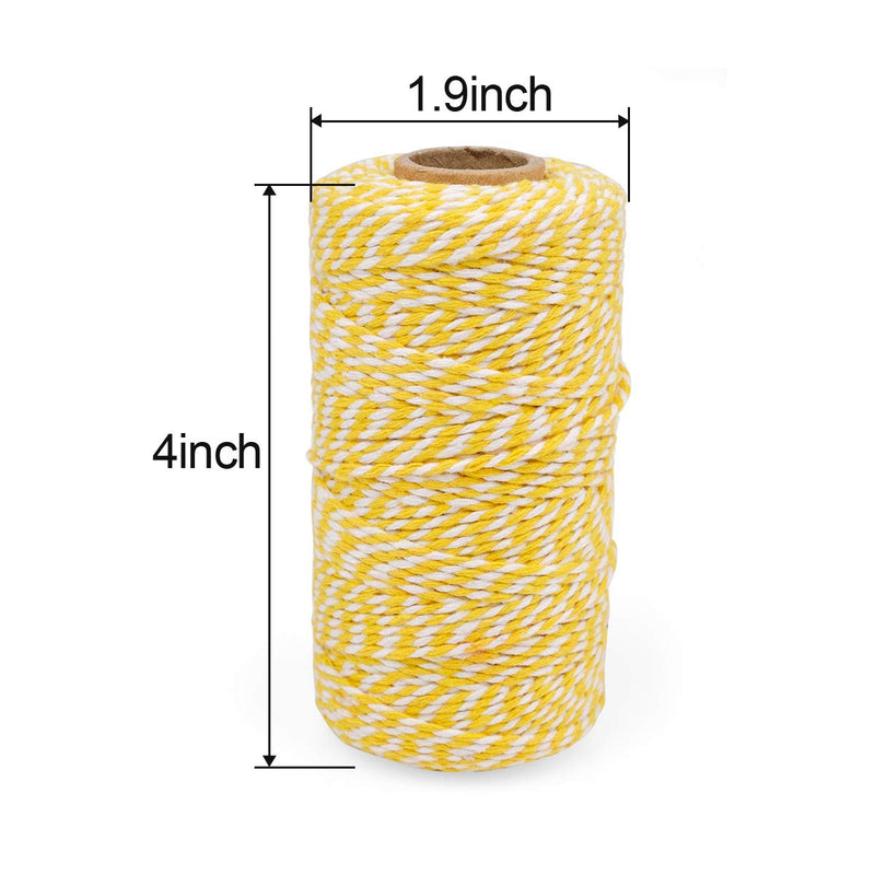  [AUSTRALIA] - Eison Wedding Twine Holiday Twine Cotton Bakery String Yellow and White Twine Rope Cord for Wedding and Holiday Gift Wrapping, Arts Crafts 656 Feet (Yellow+White) Yellow+white