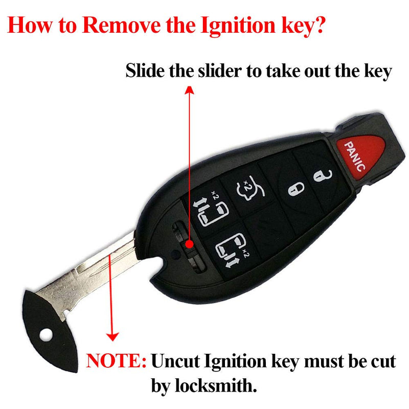  [AUSTRALIA] - SaverRemotes 6 Button Key Fob Compatible for 2008-2015 Chrysler Town and Country，2008-2014 Dodge Grand Caravan