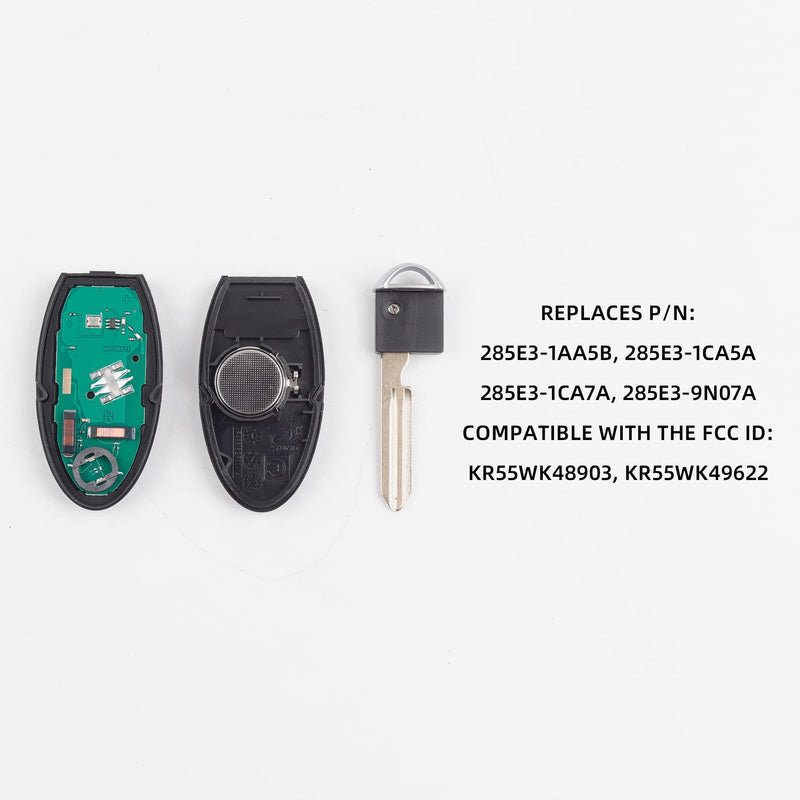  [AUSTRALIA] - Dasbecan 2 pcs Replacement Key Fob Compatible with Nissan Altima 2007-2012 Murano Maxima 2009-2014 Infiniti KR55WK48903 KR55WK49622 Smart Proximity Keyless Entry Remote Control with Keychain