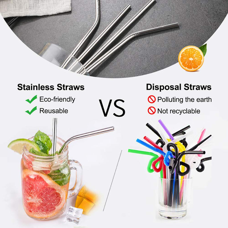  [AUSTRALIA] - Cocktail Straws Short Metal Straws for Kids Cups/Wine Tumblers/Short Mugs, Reusable 5.5" 6.5" 6mm Bent Straight Straws, 16 Stainless Steel Straws with Silicone Tips(Rainbow) Short Rainbow 5.5in+6.5in