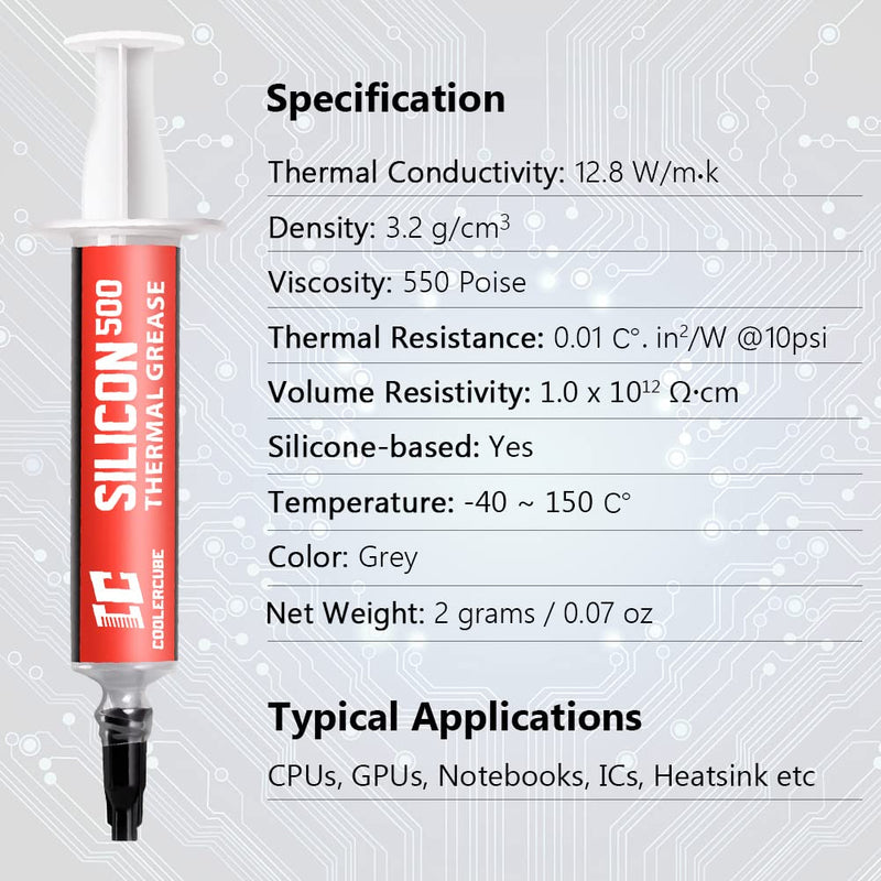  [AUSTRALIA] - Thermal Paste, 2g CPU Thermal Compound Paste, Heatsink Paste for All Coolers, CPU, GPU, IC Processor, Carbon Based High Performance, Thermal Interface Material