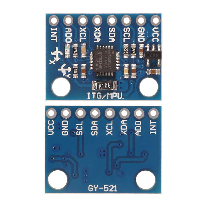 D-FLIFE 8pcs GY-521 MPU-6050 MPU6050 3 Axis Accelerometer Gyroscope Module 6 DOF 6-axis Accelerometer Gyroscope Sensor Module 16 Bit AD Converter Data Output IIC I2C for Arduino - LeoForward Australia