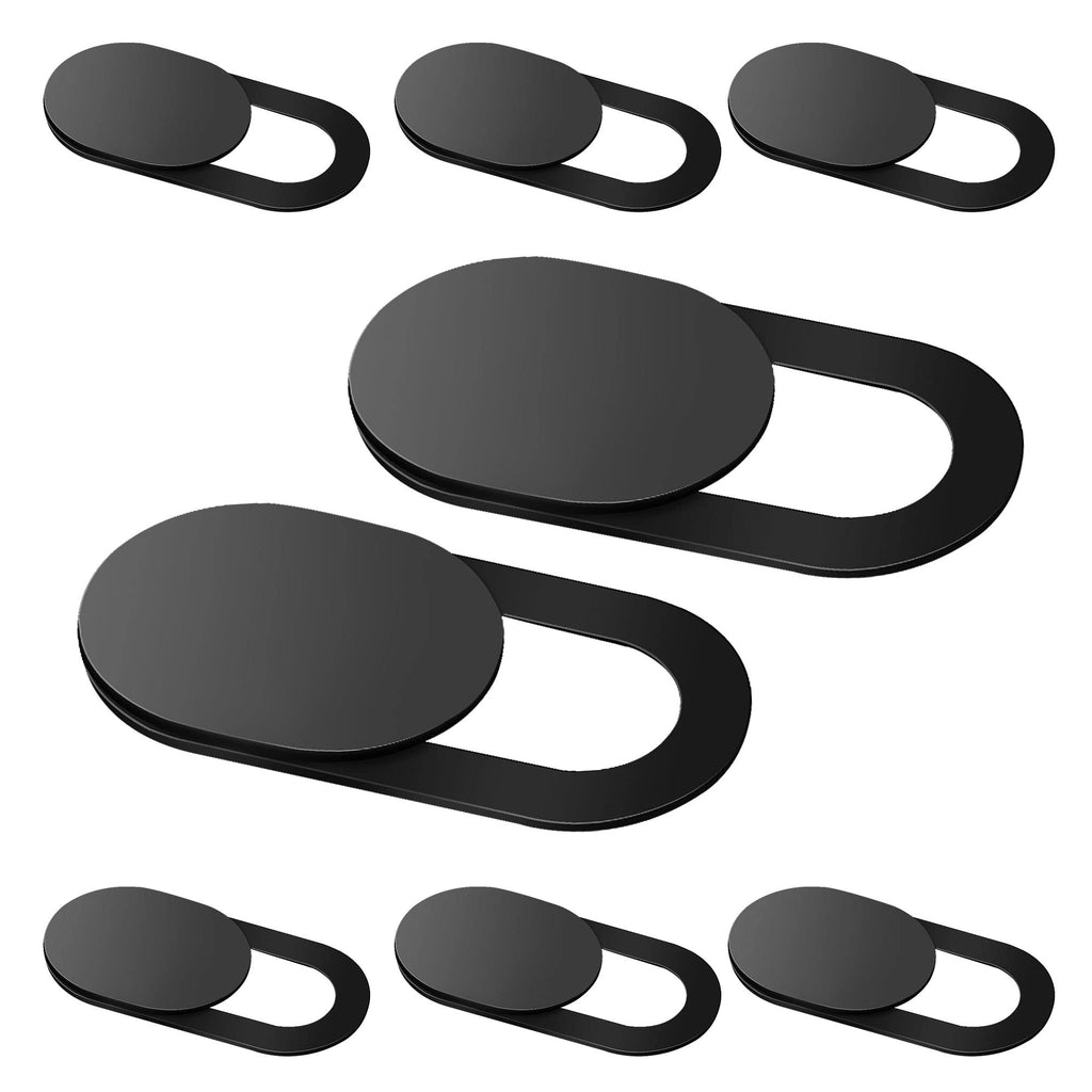  [AUSTRALIA] - AHPAND Webcam Cover 8 Pack Ultra Thin Camera Cover Slide for Laptop, Computer MacBook Pro, PC, Echo Show, Tablet Notebook, iMac, iPad, iPhone Cell Phone, Webcam Blocker Sliders (Black) 8 Pack Black