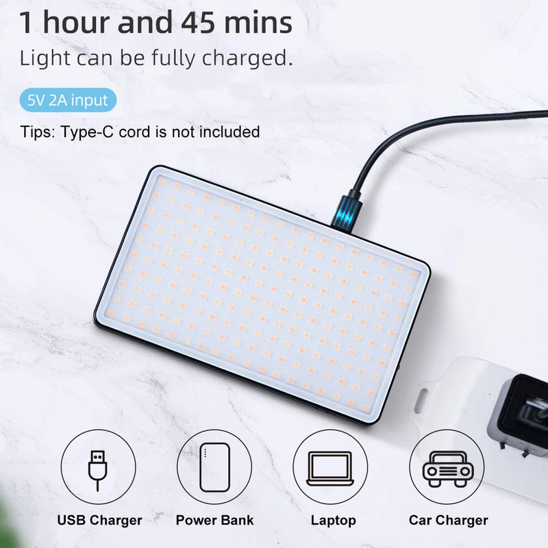  [AUSTRALIA] - Photography Lighting Kit , Portable Led Panel Lights Dimmable Rechargeable Video Lights with LCD Display DSLR Camera Lighting for Video Conferencing Recording, Zoom Meetings, Filming