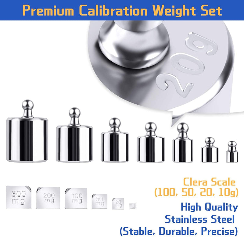  [AUSTRALIA] - Bindpo 17-piece calibration weight set, 10mg - 100g 13 different specifications weights precision steel scale scale calibration weight set with case and tweezers