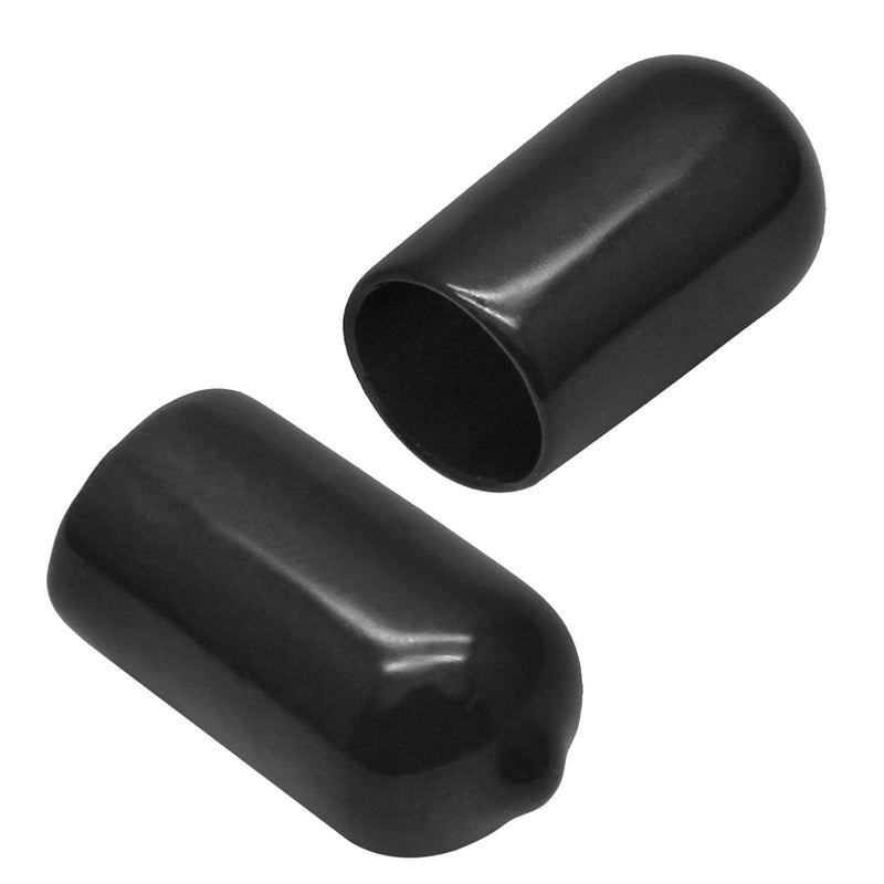  [AUSTRALIA] - Bonsicoky 120Pcs Round Rubber End Caps 1/2 Inch (12mm) ID Vinyl Flexible Screw Thread Protectors Black Bolt End Caps for Metal Tubing Rod Bolt 1/2" / 12mm