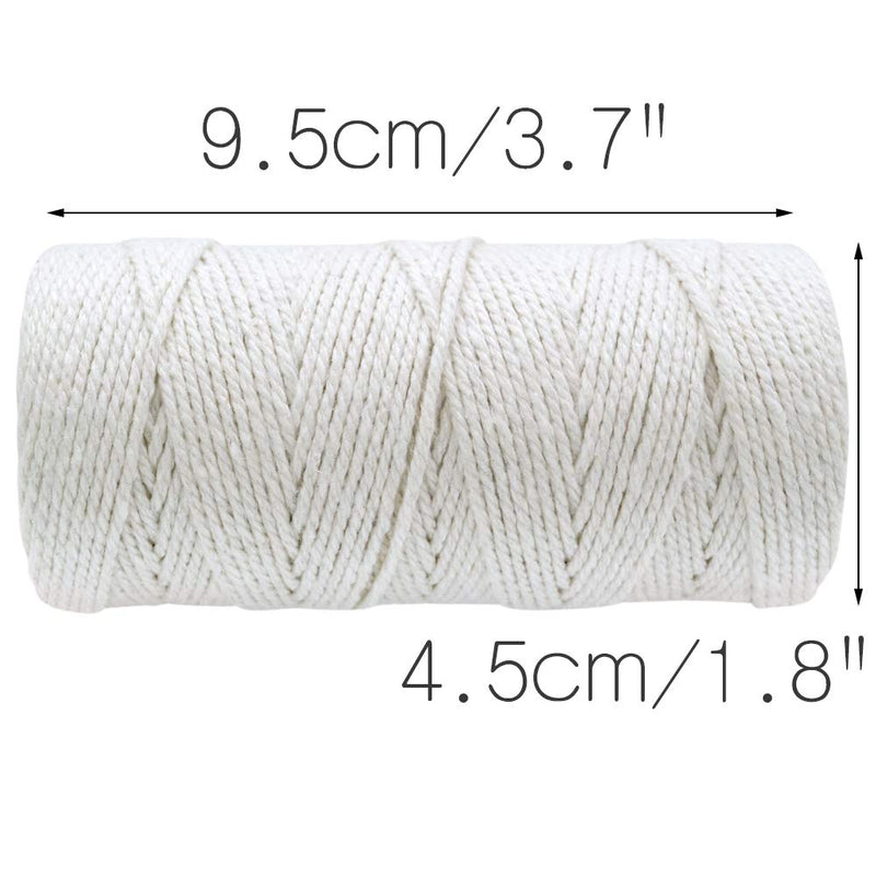  [AUSTRALIA] - White String,Black String,656 Feet Cotton String,2mm Christmas String Bakers Twine for Gardening,Decoration,Tying,Crafts and Christmas Gift Wrapping 2 Pcs Black & White