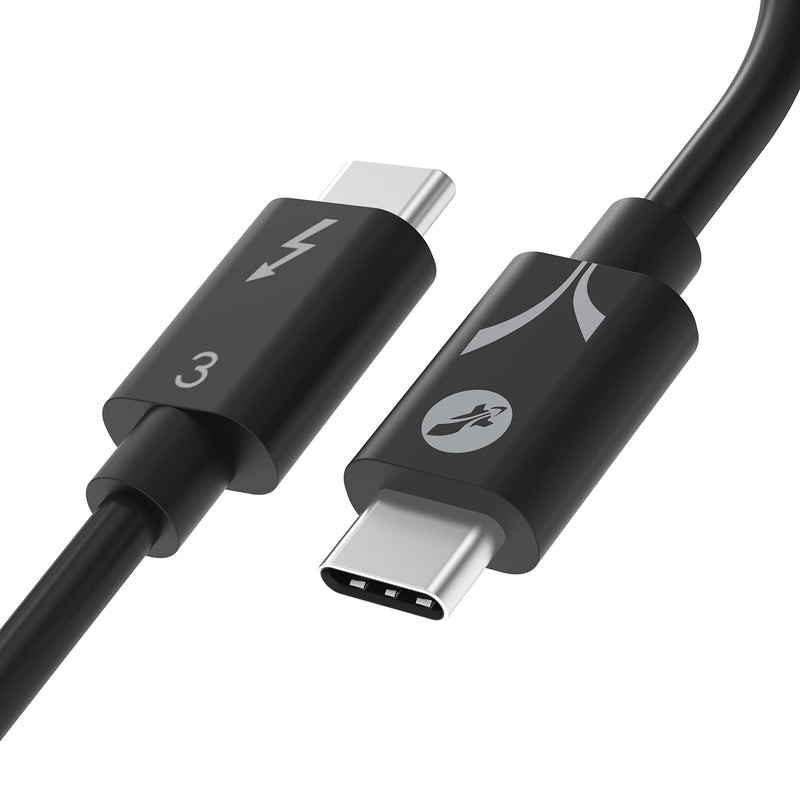  [AUSTRALIA] - SABRENT Thunderbolt 3 (Certified) USB Type-C Cable | up to 40 Gbps | Supports 100W (5A, 20V) Charging | E-Mark Chip | (7.8"/ 20 cm) in Black (CB-T320)