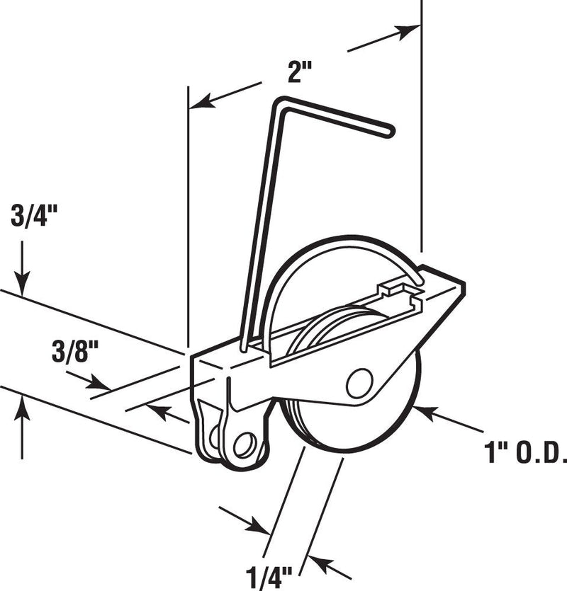  [AUSTRALIA] - Prime-Line Products B 610 Spring Tension Roller Assembly, 1 in. Outside Diameter, Concave Edge, Steel Ball Bearing