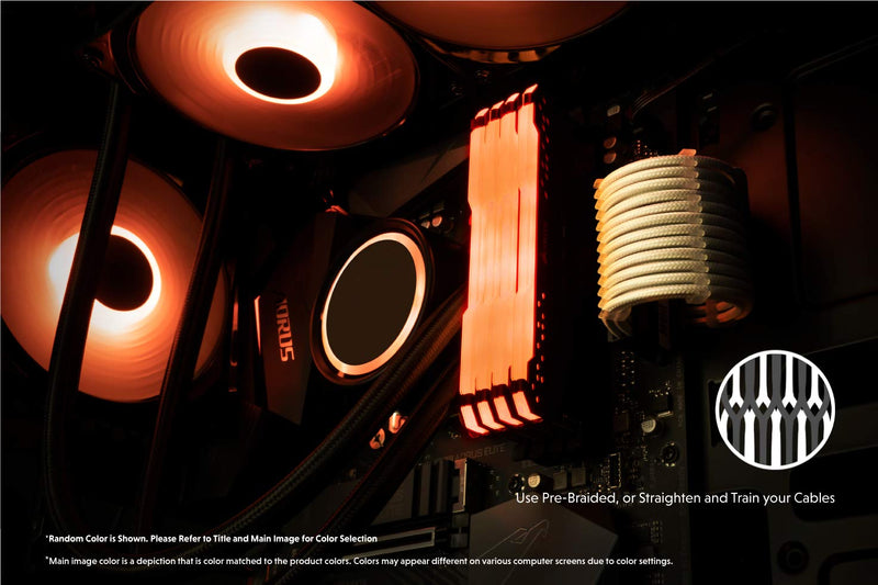 LINKUP - PCI-E 8 (6+2) P GPU PSU Power Supply Braided Sleeved Custom Mod PC Extension Cable w/Combs┃Strong & Stiff Design┃Single Pack┃30CM 300MM - Black 30cm PURE COLOR Black 8P GPU - LeoForward Australia