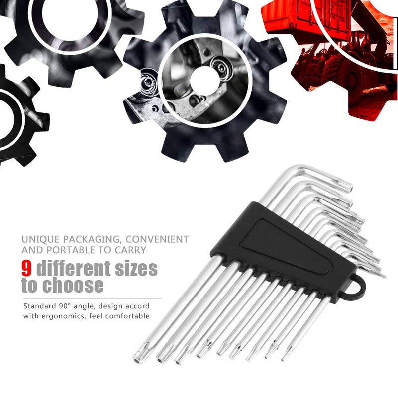 L-shape Wrench Hex Keys 804 Small Security Star Universal Set Hand Tools Plum Star Hexagonal Hole Wrench Combination 9pcs - LeoForward Australia