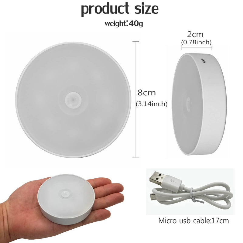  [AUSTRALIA] - NUOSWEK Touch LED Light, USB Rechargeable Night Light with Strong Magnet and Touch Sensor, Stick on Mini Touch Light for Bedroom, Bathroom, Closet and Cabinet