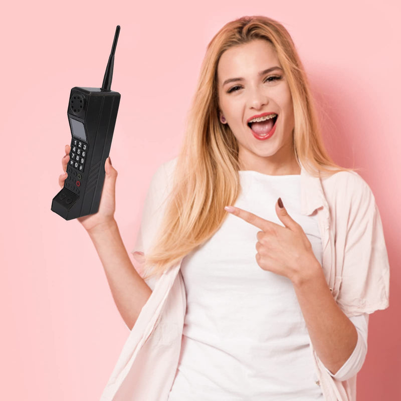  [AUSTRALIA] - Pilipane 80's Retro Mobile Phone,Inflatable Mobile Phone,Retro Brick Cell Phone Ornament,for 80's 90's Party Decorations Supplies Retro Cell Dress Accessory (Black) Black