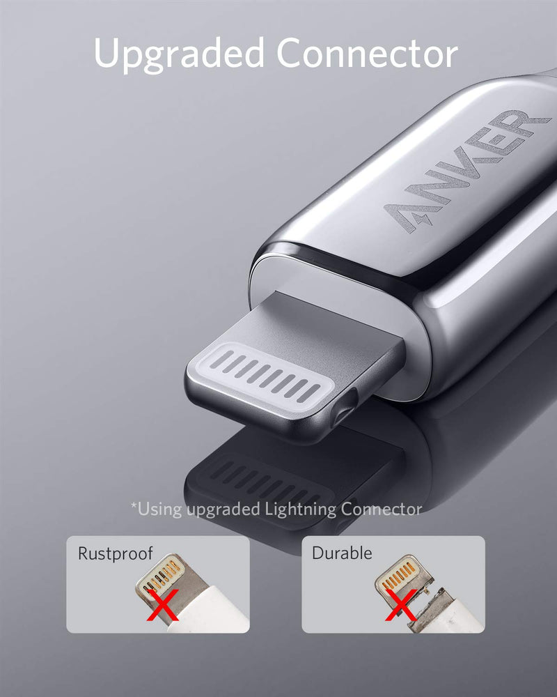  [AUSTRALIA] - Anker Powerline+ III Lightning to USB A Cable, (3ft MFi Certified), USB Charging/Sync Lightning Cord Compatible with iPhone 11 / Xs MAX/XR/X / 8/7 / iPad and More (Silver) 3ft Silver