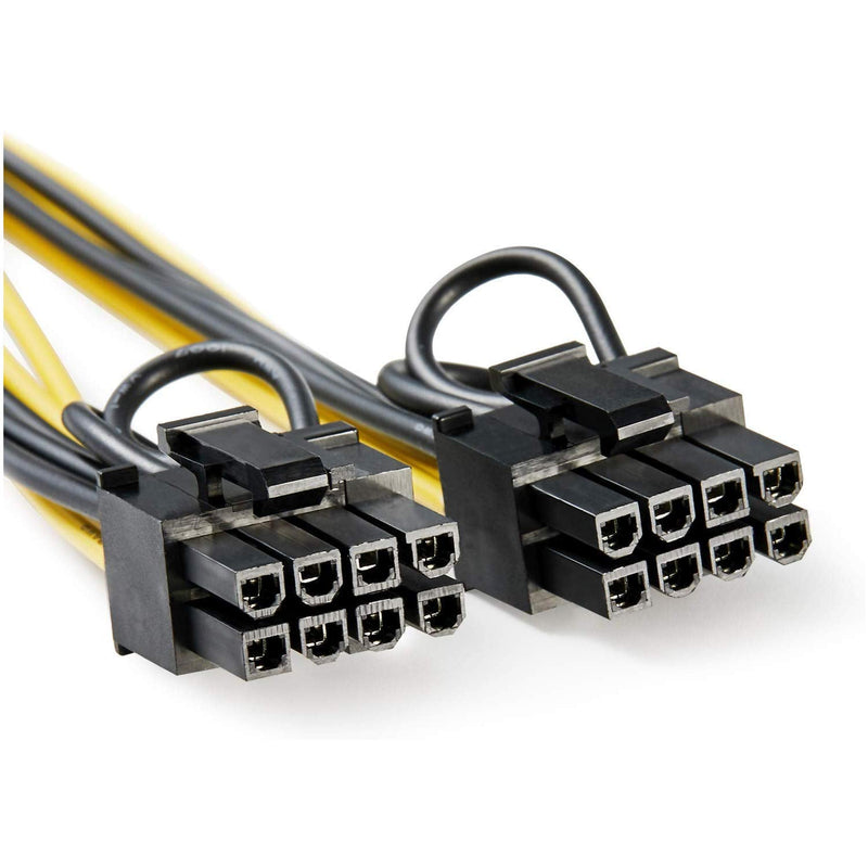  [AUSTRALIA] - 6 Pin to Dual 8 Pin PCIe Adapter Power Cables, 6 Pin to Dual PCIe 8 Pin (6+2) Graphics Card PCI Express Power Adapter GPU VGA Y-Splitter Extension Cords Mining Video Card Converter Cable (2Pack/20cm)
