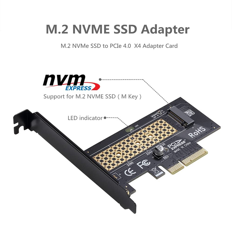 M.2 NVME to PCIe 3.0 x4 Adapter with Aluminum Heatsink Solution - LeoForward Australia