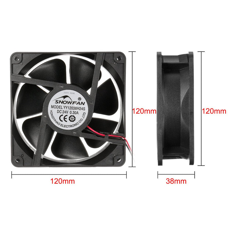  [AUSTRALIA] - uxcell 120mm x 38mm 24V DC 12cm Industrial Cooling Fan 115 CFM High Airflow Long Life Sleeve Bearing