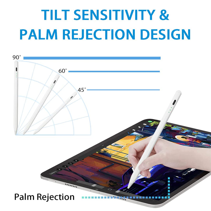  [AUSTRALIA] - Stylus Pen for Apple iPad - iPad Pencil with Palm Rejection & Tilt Sensitive iPad Stylus Pen Compatible with iPad Pro 11/12.9 Inch iPad Air 3rd/4/5th Gen iPad 6/7/8/9th Gen iPad Mini 5/6th Generation