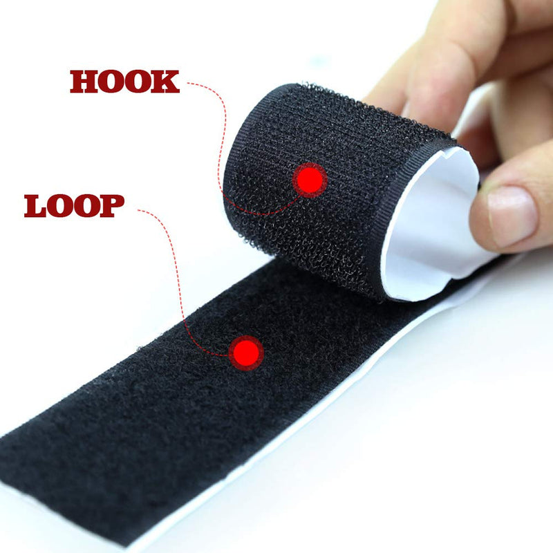 [AUSTRALIA] - LLPT Hook and Loop Tape Color White 1 Inch x 23 Feet Each Roll Heavy Duty Adhesive Hook Loop Strip Mounting Tape for Indoor and Outdoor (HTW130) 1" x 23 Ft