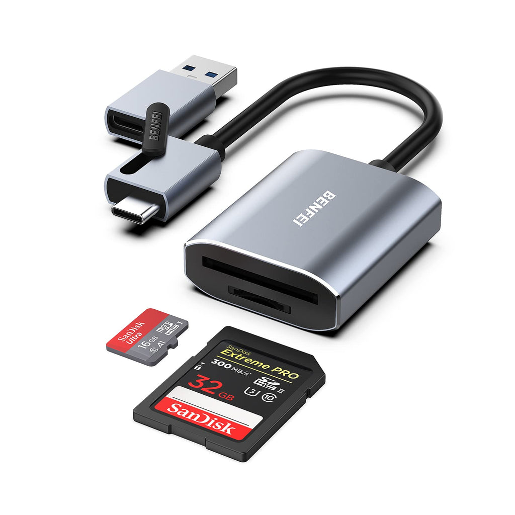  [AUSTRALIA] - BENFEI Memory Card Reader, USB Type-C/Type-A to SD TF Card Reader