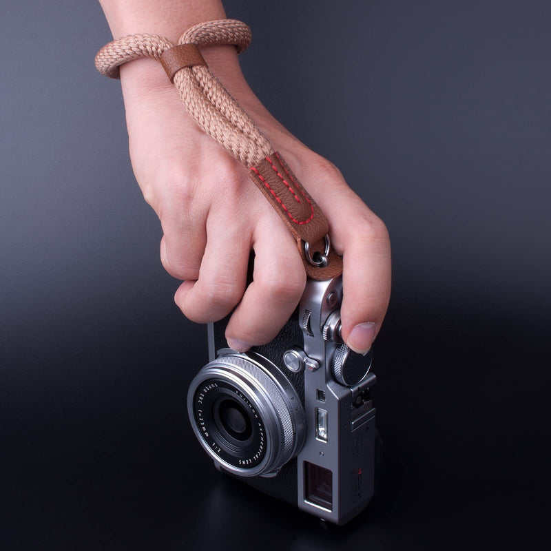  [AUSTRALIA] - VKO Soft Camera Hand Strap, Wrist Strap Compatible with Fujifilm X-T4 X-T30 X-T3 X-T20 X-T2 X100F X100 X100S X100T J5 J4 J3 A6100 A6600 A6400 A6000 Camera Coffee