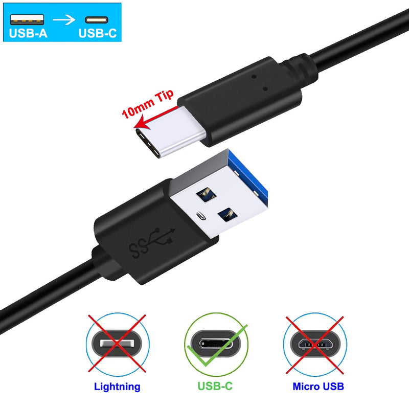  [AUSTRALIA] - UNIDOPRO 6FT 10mm Extended Tip USB Type C Fast Charger Cable Data Sync Cord Compatible with Blackview BV5900 BV6300 Pro BV6900 BV9100 BV9500 Plus BV9600 BV9700 BV9800 BV9900E BV9900 Pro Rugged Phones Black 6FT