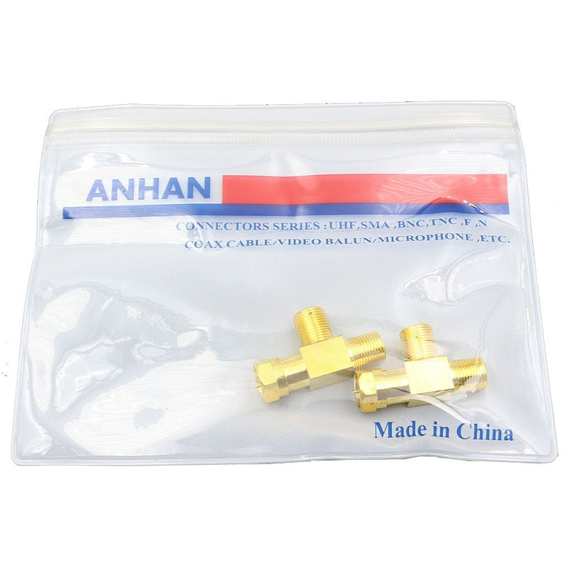  [AUSTRALIA] - ANHAN F Coax Splitter, F Male to Female Connectors F Type Satellite TV Splitter F Type Coaxial Adapters for Video VCR Antenna 2Packs F male to Female Splitter 2pcs