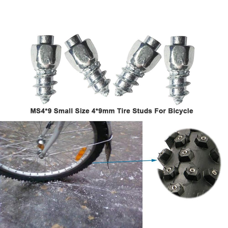 Marrkey 9mm Tires Studs Screw Ice Snow Carbide Spikes Wheel Tyres Studs for Bicycle Bike Fat Bikes and Running Shoes Boots with Installation Key - Pack of 100 4mm (W) X 9mm (L) - LeoForward Australia